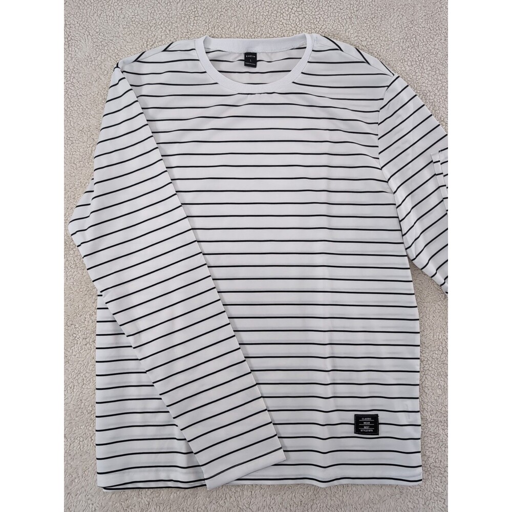 Womens Large Striped Long Sleeve Shirt By Shein